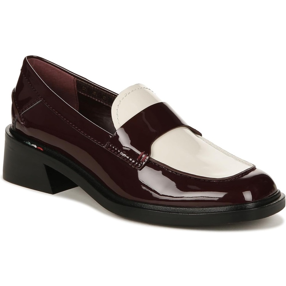 Women's Burgundy and White Loafers
